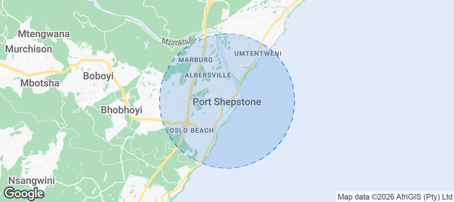 Port Shepstone Airbnb map